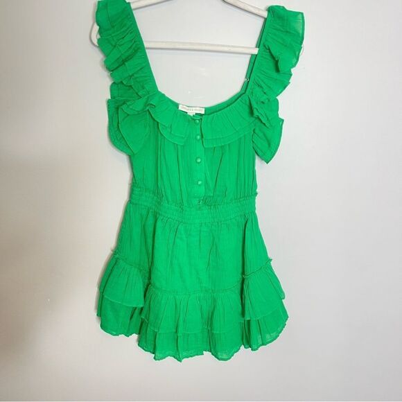 Chelsea & Violet Cassia Guaze Square Neck Ruffle Hem Romper NWT - Picture 5 of 5